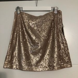 Forever 21 rose gold sequin skirt